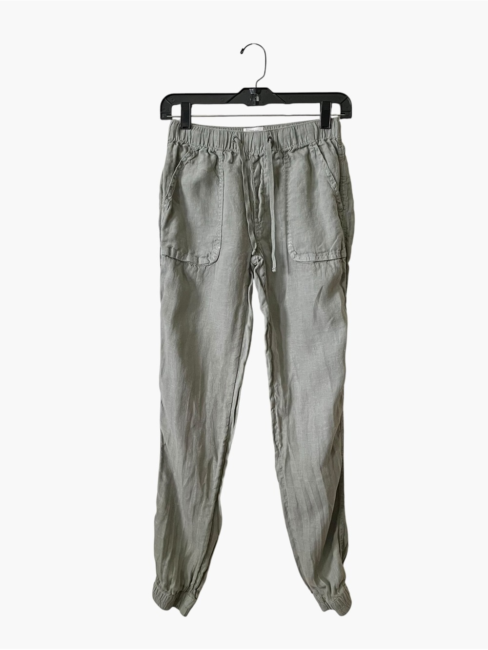 C&C California 100% Linen Jogger Pants Women’s Size XS Green Pull On Pockets